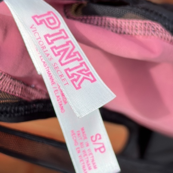 PINK Victoria's Secret Black and Pink Racerback Sports Bra Size S/P - Picture 5 of 7